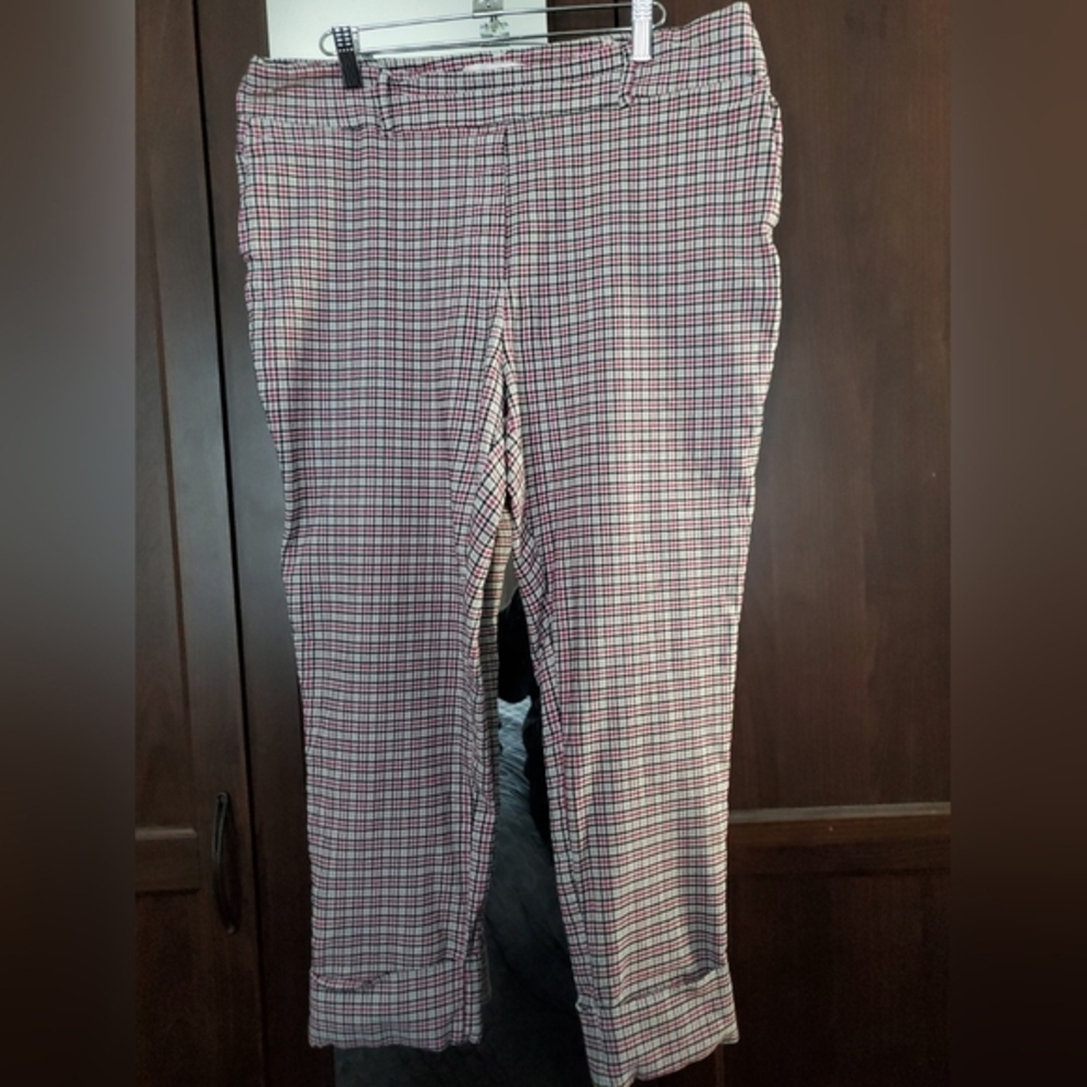 JULES and LEOPARD  PLAID PULL ON PANTS sz xlg
